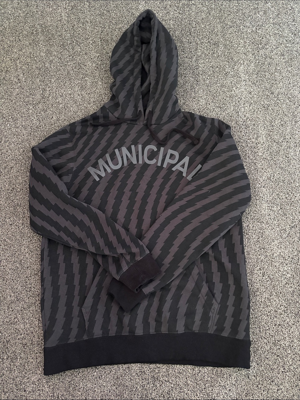 Men's Black & Charcoal Patterned Hoodie